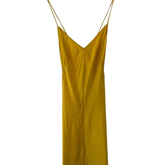 Plein Sud Sun Dresses & Skirts - Plein Sud Sun Silk Slip Dress Womens 6 Yellow Excellent 90s Y2K Maxi Gown French